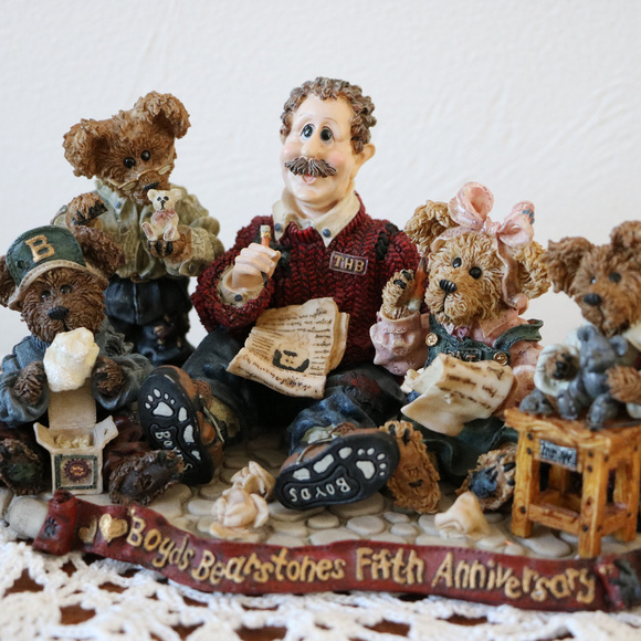 Boyds Bear Resin Bearstone 1998 5th Anniversary